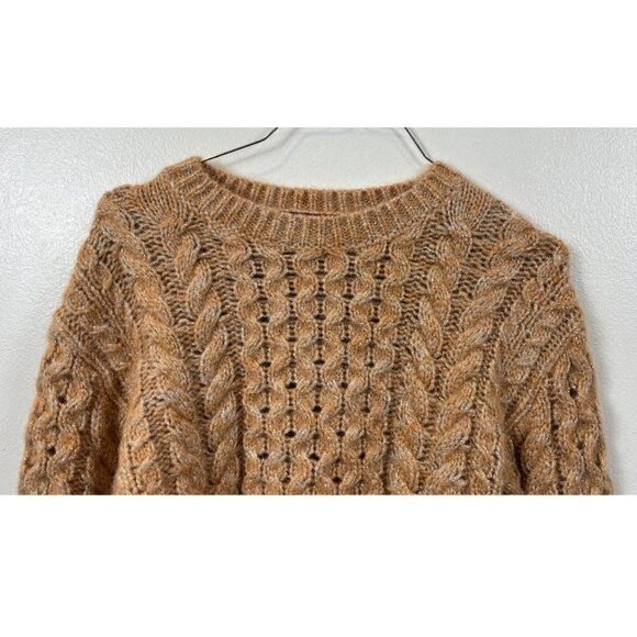 SIES MARJAN METALLIC GOLD CABLE KNIT  SWEATER XS - Picture 2 of 7